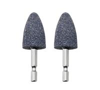 Lot de 2 pierres à meuler rotatives avec tige hexagonale de 6,35 mm, tête d'affûtage, forets électriques de meulage à sculpter, point de meulage monté sur pierre abrasive pour perceuse à outils