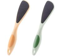 Lot de 2 pierres ponces double face pour les pieds - Poignée ergonomique, design facile à atteindre pour l'élimination des callosités et la circulation sanguine, outil de pédicure givré à grain fin
