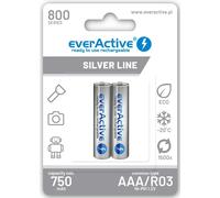 Lot de 2 Piles AAA 800 mAh NI-MH Micro R03 Rechargeables préchargées Silver Line 1,2 V 1 Carte Blister