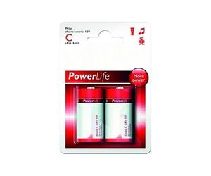 Lot de 2 Piles alcalines C Philips LR14P2B/10 de 1,5 V. Idéales pour Les appareils nécessitant Une énergie fiable et Durable.