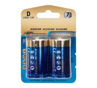 Lot de 2 Piles alcalines LR20D 1,5 V - Idéales pour Les Lampes de Poche, Jouets et Autres appareils nécessitant de la Puissance. Assurez-Vous de ne Pas manquer d'énergie