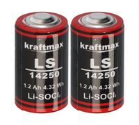 Lot de 2 piles au lithium LS 14250-1/2 AA ER14250 Li-SOCl2 LS14250 3,6 V