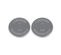 Lot de 2 piles bouton LIR2032 70 mAh 3,7 V LIR 2032 3,7 V 70 mAh rechargeables CR2032 pour clé de voiture Logitech K750 Remplace CR 2032 Girafus