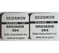 Lot de 2 piles bouton SEIZAIKEN 394, SR936SW, 1,55 V, pour montre à l'oxyde d'argent, 0 % de mercure, 100 % fabriquées au Japon