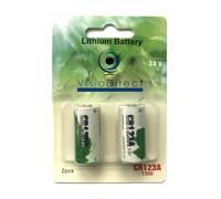 Lot de 2 Piles lithium type CR123A 3V compatibles CR17335 - CR17345 - Visiodirect -