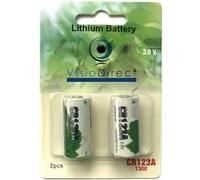 Lot de 2 Piles lithium type CR123A 3V compatibles CR17335 / CR17345 - -
