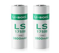 Lot de 2 Piles LS17500, 3,6 V 3800mAh Batterie Lithium Haute Capacité (Non-Rechargeable)