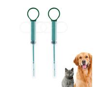 Lot de 2 pilules à piston pour petits chats et chiens - Distributeur de pilules à pointe souple - Seringue pour animaux domestiques - Accessoires d'alimentation (vert)