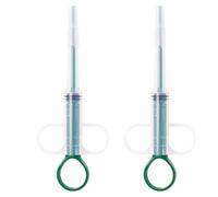Lot de 2 pilules à piston pour petits chats et chiens - Distributeur de pilules à pointe souple - Seringue pour animaux domestiques - Accessoires d'alimentation (vert)