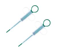 Lot de 2 pilules à piston pour petits chats et chiens - Distributeur de pilules à pointe souple - Seringue pour animaux domestiques - Accessoires d'alimentation (vert)