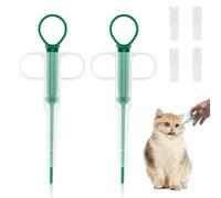 Lot de 2 pilules pour chat - Pilulier pour chat - Pilulier pour animaux de compagnie - Médicaments pour animaux de compagnie - Pour chats, chiens, petits animaux (vert)