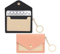 Lot de 2 piluliers de contrôle des naissances en cuir synthétique de 10,9 x 7,6 cm - Protection de l'intimité - Avec porte-clés - Pour organiseur de cartes de pilules (rose, noir)