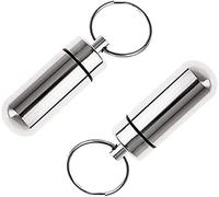 Lot de 2 piluliers étanches en alliage d'aluminium argenté