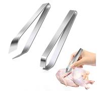 Lot de 2 Pince à Désarêter, Pincette Poisson en Acier Inoxydable, Pince à Poisson Plat et Diagonale pour Retirer Arêtes Poissons, Poils de Volaille et Autres Petites Impuretés, Accessoire Cuisine
