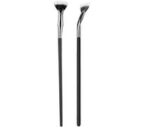 Lot de 2 pinceaux à cils, brosse en éventail de mascara pour cils, outil maquillage en fibre synthétique à angle pliage 6, 8 pouces pour les supérieurs et inférieurs, effets naturels lif
