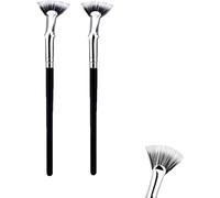 Lot de 2 pinceaux à mascara en forme d'éventail biseauté pour cils et sourcils - Pinceau de maquillage pour effets naturels relevés et amélioration des cils inférieurs