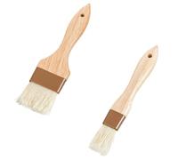 Lot de 2 pinceaux à pâtisserie en bois pour cuisine, barbecue, badigeonnage, graisse pour pâte à pain, barbecue, sauce, grillades