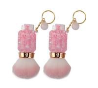 Lot de 2 pinceaux à poudre libres arrondis, ensemble de pinceaux de maquillage avec cheveux denses ultra doux, pinceau à base transparente exquis pour poudre pour le visage,