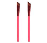 Lot de 2 pinceaux à sourcils carrés biseautés en fibre synthétique à poils souples Outil de maquillage multifonction pour contouring et mélange précis