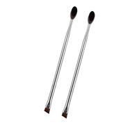 Lot de 2 pinceaux à sourcils inclinés avec poils en nylon doux et manche ergonomique pour une utilisation longue durée