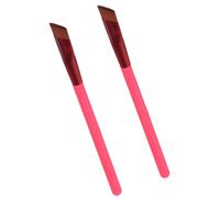 Lot de 2 pinceaux à sourcils inclinés avec poils synthétiques doux pour peaux sensibles Entretien facile Pinceau carré biseauté