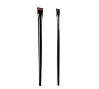 Lot de 2 pinceaux à sourcils portables multi-usages pour femmes - Outils de maquillage coudés