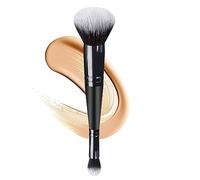 Lot de 2 pinceaux de maquillage à double extrémité pour contouring, estompage et bronzage - Pinceau biseauté pour fond de teint et pinceau anti-cernes - Cheveux de luxe de qualité supérieure pour une