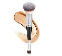 Lot de 2 pinceaux de maquillage à double extrémité pour contouring, estompage et bronzage - Pinceau biseauté pour fond de teint et pinceau anti-cernes - Cheveux de luxe de qualité supérieure pour une