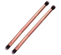 Lot de 2 pinceaux de maquillage double face pinceau estompeur pour fard à paupières à poils doux compacts et portables pour un usage quotidien les voyages et les rencontres.