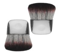 Lot de 2 Pinceaux de Maquillage Plats pour Blush, Fibre Douce Noire