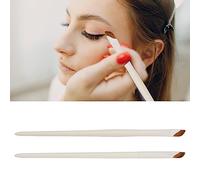 Lot de 2 pinceaux de maquillage professionnels pour eyeliner en forme de faucille - Poils doux - Ultra fins - Pinceau biseauté - Outil cosmétique