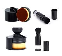 Lot de 2 pinceaux ronds pour mélange d'encre et pinceau à poudre de gaufrage rétractables à poils doux avec plateau de rangement pour bricolage, scrapbooking, fabrication de cartes