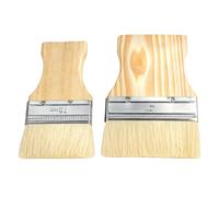 Lot de 2 Pinceaux Spalter à Poils Souples - Largeurs 3 et 4 Pouces - Brosses Plates Robustes avec Manche en Bois pour Lasure, Vernis, Peinture et Décoration - Idéal pour Grandes Surfaces
