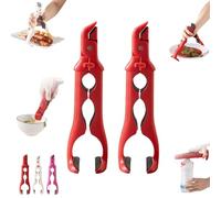 Lot de 2 pinces 3 en 1 pour plaques chauffantes, pinces de levage multi-angles pour plaques chauffantes, pince anti-brûlure pour bol avec serrure, ustensile de cuisine pour bols, poêles, plats