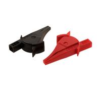 Lot de 2 Pinces Ø4mm de sécurité large ouverture: 1 rouge + 1 noire - Zenitech