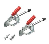 Lot de 2 Pinces à Bascule GH-302-FM, Serrures à Tige Poussoir, Force de Serrage de 136 KG Colliers de Serrage en Métal Horizontale Pinces à Levier Grands pour Fonctionnement de La Machine, Menuiserie