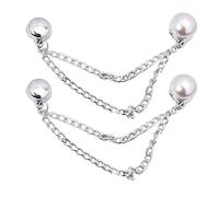 Lot de 2 pinces à boutons magnétiques avec chaîne multifonction en métal pour homme, femme, écharpe, chemise, pantalon, manches