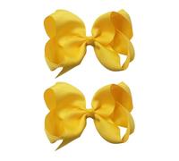 Lot de 2 pinces à cheveux avec nœud, nœuds à cheveux pour femme, fille, cadeau de Noël, d'anniversaire, jaune