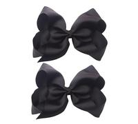 Lot de 2 pinces à cheveux avec nœud pour femme, gros nœud en ruban pour queue de cheval, accessoires de cheveux pour fille, cadeau de Noël, d'anniversaire, noir