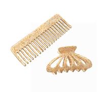 Lot de 2 pinces à cheveux avec peigne à tête léopard en acétate de cellulose creux géométrique pour femme