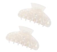 Lot de 2 pinces à cheveux blanches antidérapantes de style français - Pince à cheveux solide en acrylique - Accessoires de coiffure pour femmes et filles