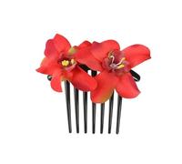 Lot de 2 pinces à cheveux doubles en flanelle rose for femmes et filles, bandeau, fourchette, peigne, épingle, fleur(Color7)