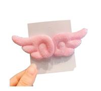 Lot de 2 pinces à cheveux en forme d'ailes d'ange en peluche pour fille - Accessoires pour coiffure, coiffure, coiffe - Rose - 2 pièces