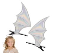 Lot de 2 pinces à cheveux en forme d'ailes de chauve-souris pour cosplay - Accessoires gothiques - Pour femmes et filles - Costume de fête d'Halloween