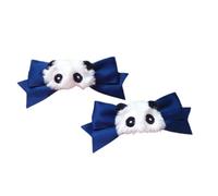 Lot de 2 pinces à cheveux en forme d'arc délicat vérifié - Pour filles mignonnes - Style panda à fourrure - Balletcore
