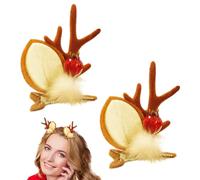 Lot de 2 pinces à cheveux en forme de bois de renne pour filles, accessoires de cheveux de vacances, cadeaux de bal masqué pour et femmes