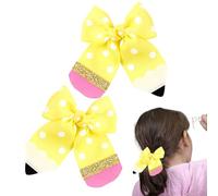 Lot de 2 pinces à cheveux en forme de crayon en forme de crayon pour la rentrée scolaire