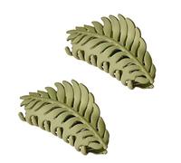 Lot de 2 pinces à cheveux en forme de feuille verte avec de nombreuses dents, 8,9 cm, antidérapantes pour femmes et filles, accessoires pour cheveux