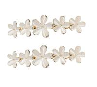 Lot de 2 pinces à cheveux en forme de fleur dorée et opale - Accessoires décoratifs dorés scintillants pour mariage, Saint-Valentin, bal de fin d'année, cheveux épais et fins