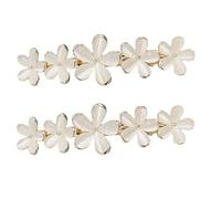 Lot de 2 pinces à cheveux en forme de fleur opale dorée scintillante pour mariage, Saint-Valentin, mariage, bal, fiançailles, anniversaire, accessoires décoratifs pour femmes et filles (doré)